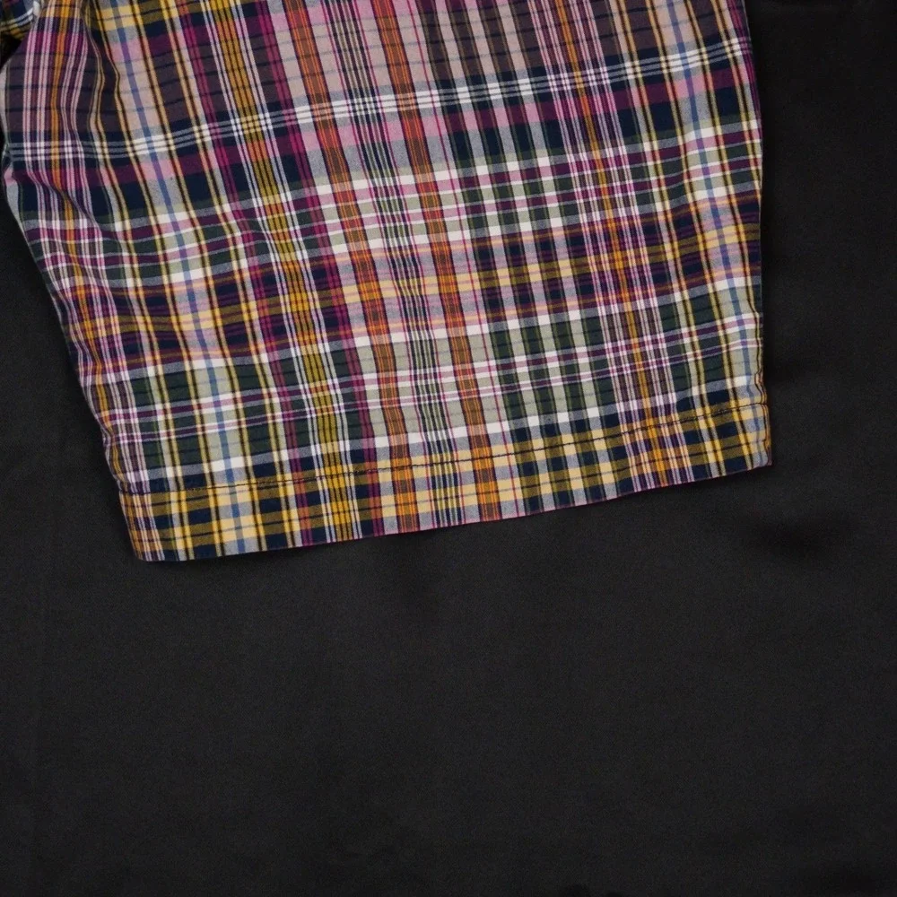 Polo Ralph Lauren Shorts Mens 42 Multi Plaid Vintage Madras Cotton Flat‎ Front